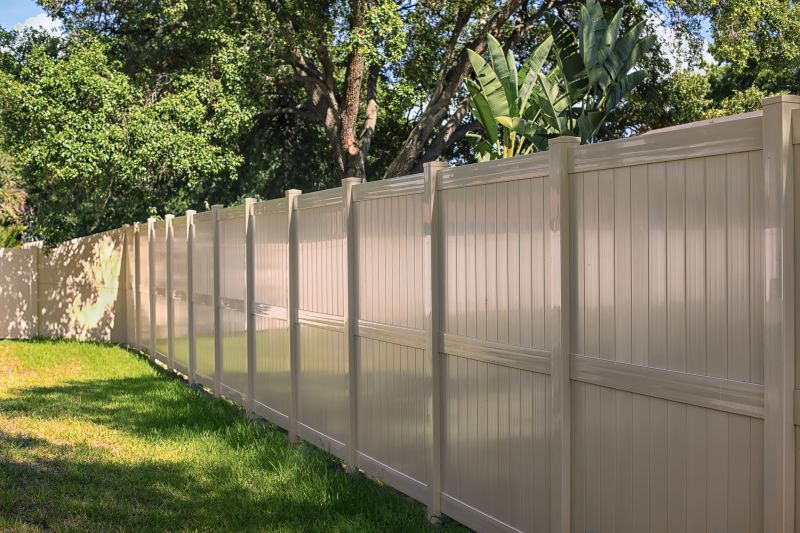 Gray Vinyl Fence Installation